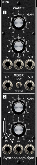 Q158 VCA2++ Pan, Fade, Mix, Ring, Amplifier